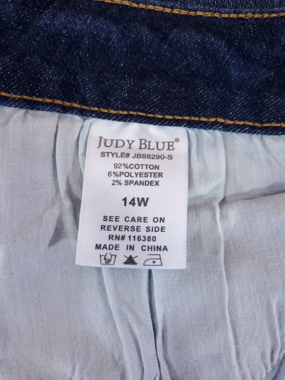 Judy Blue Womens 14W Slim Bootcut Jeans High Rise Distressed Side Slit Stretch - Picture 12 of 16
